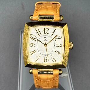 Vintage Gc 18500 Swiss Made Gold Tone Quartz Watch Full Set Box Papers